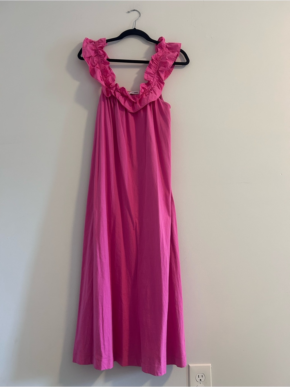 Women's Pink Ruffle Midi Dress - Unbranded